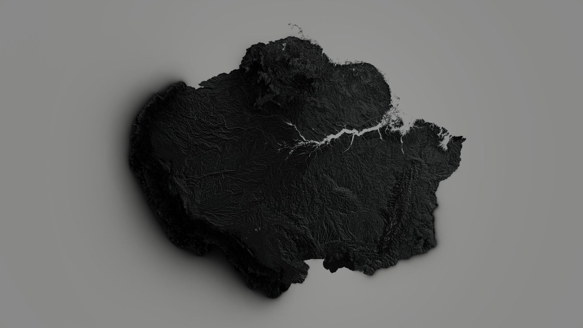 Topographical Relief Amazons Basin