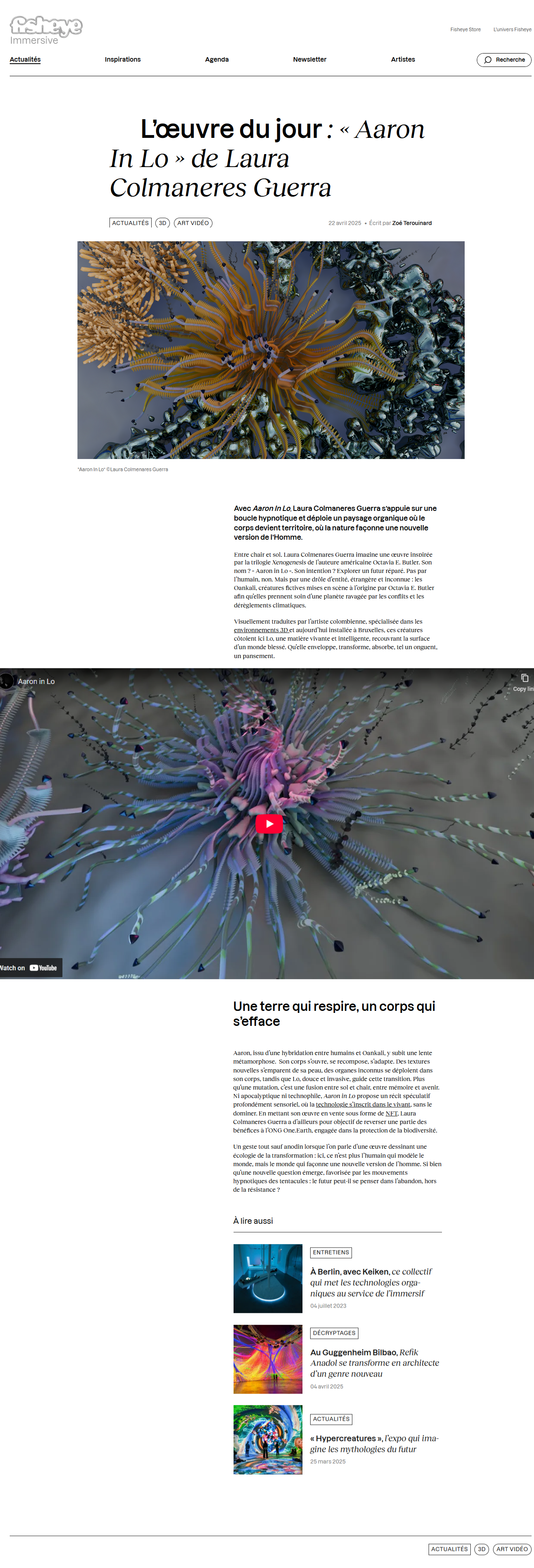 L'ouvre du jour article